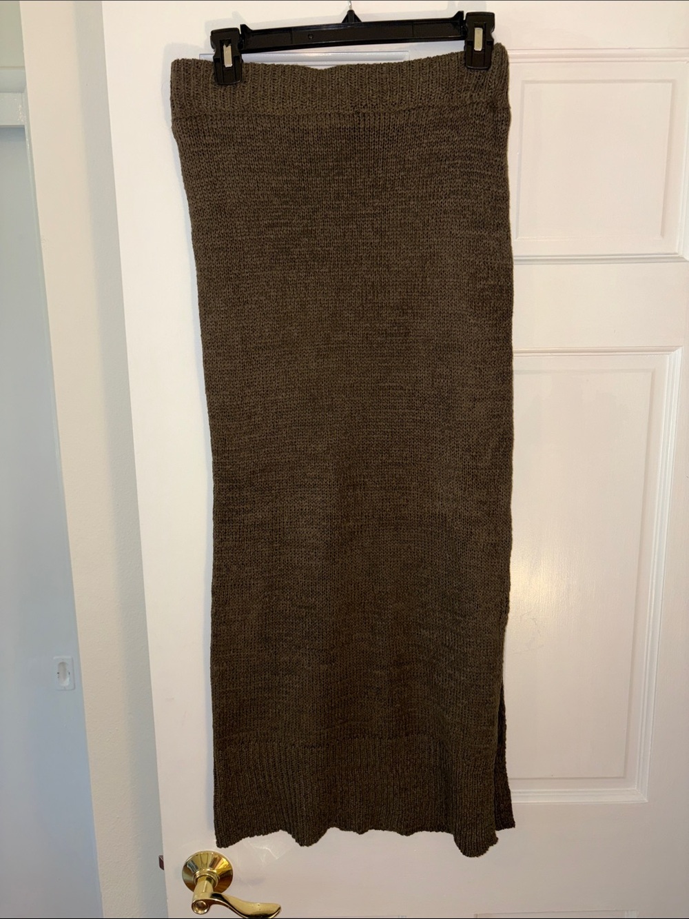 Brown Knit Maxi Skirt - Versatile Women's Pencil Style